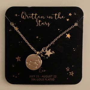 Gold Leo astronomical sign necklace